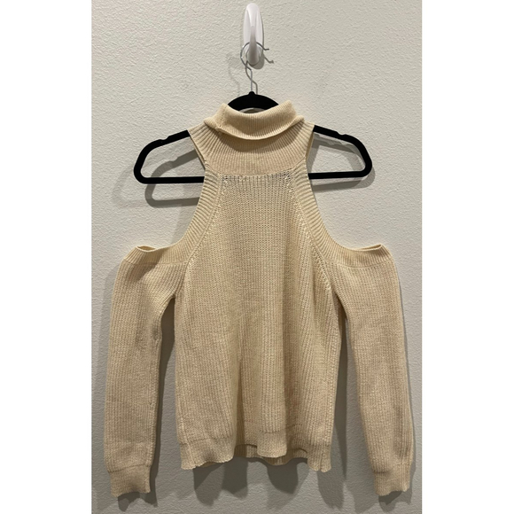 KENDALL & KYLIE Off Shoulder Knitted Tan Sweater - Picture 3 of 3